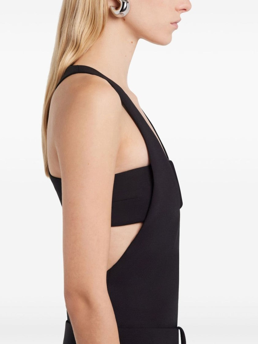 Courrèges U-Neck Black Top With Cut-Out Detailing