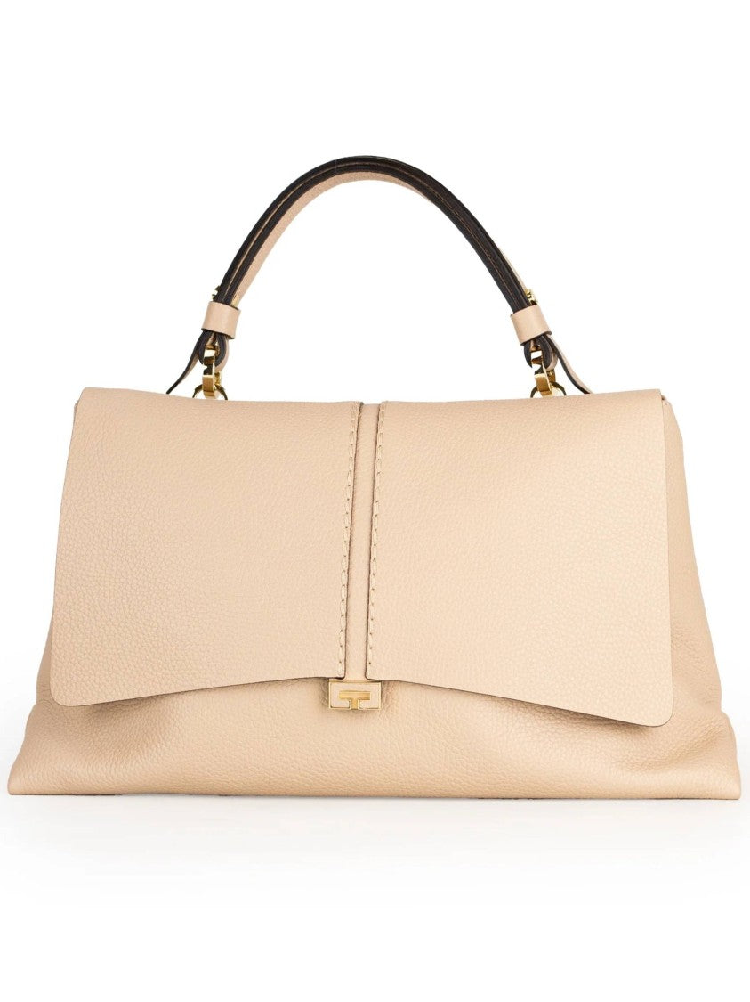 Loristella Neutral Tones Kendall Pebbled Leather Handbag