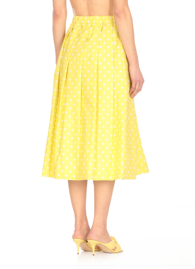 Fabiana Filippi Pleated Cotton Skirt With Contrasting Polka Dots