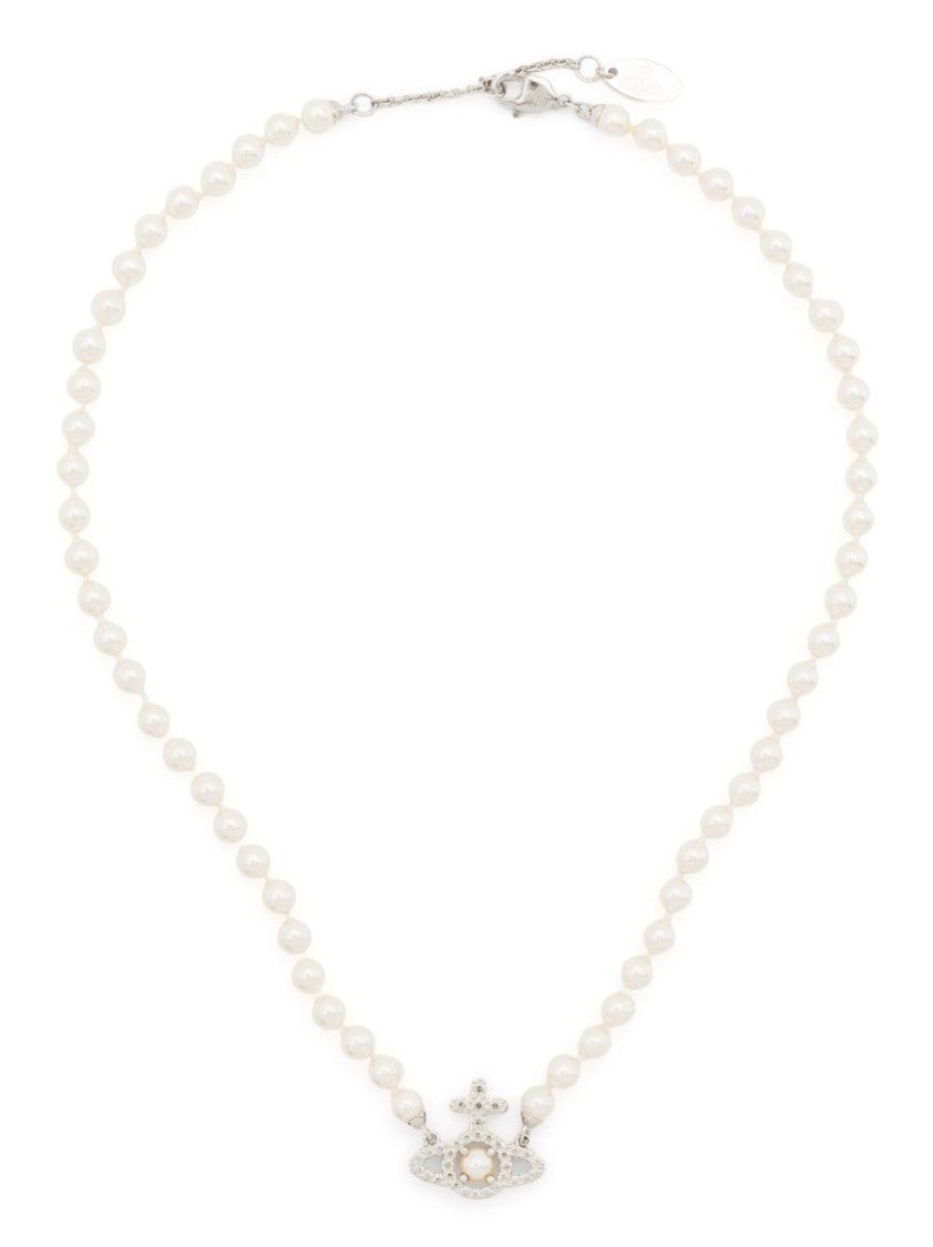 Vivienne Westwood Cream White Freshwater Pearl Orb Necklace
