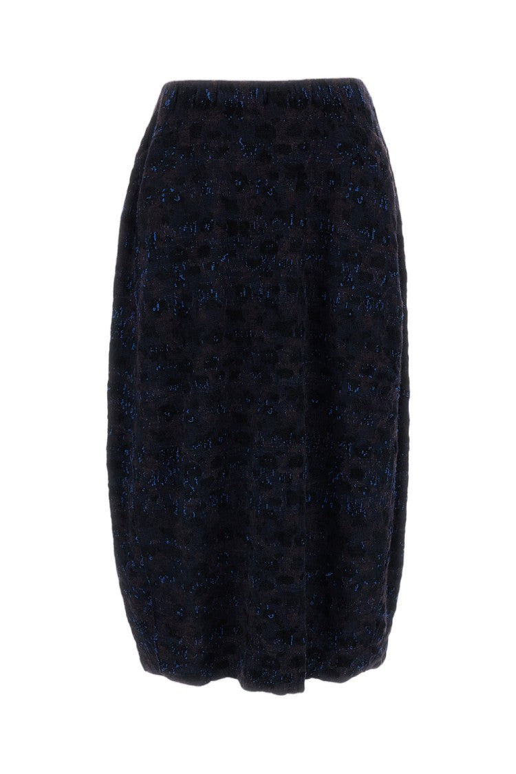 Boboutic Multicolor Jacquard Knit Midi Skirt With Elasticated Waist