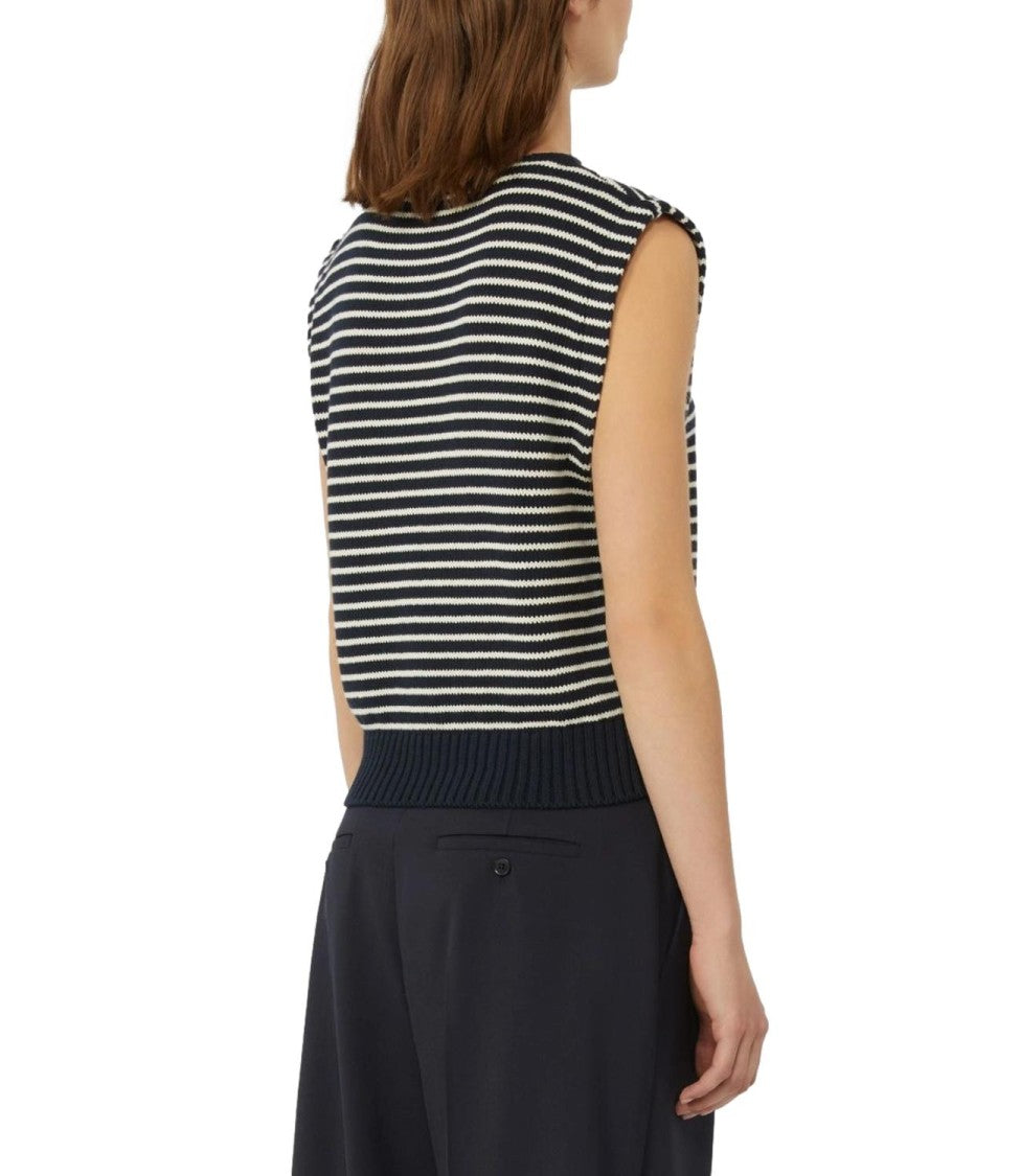Max Mara Blue Striped Wkdlanda Cotton Vest