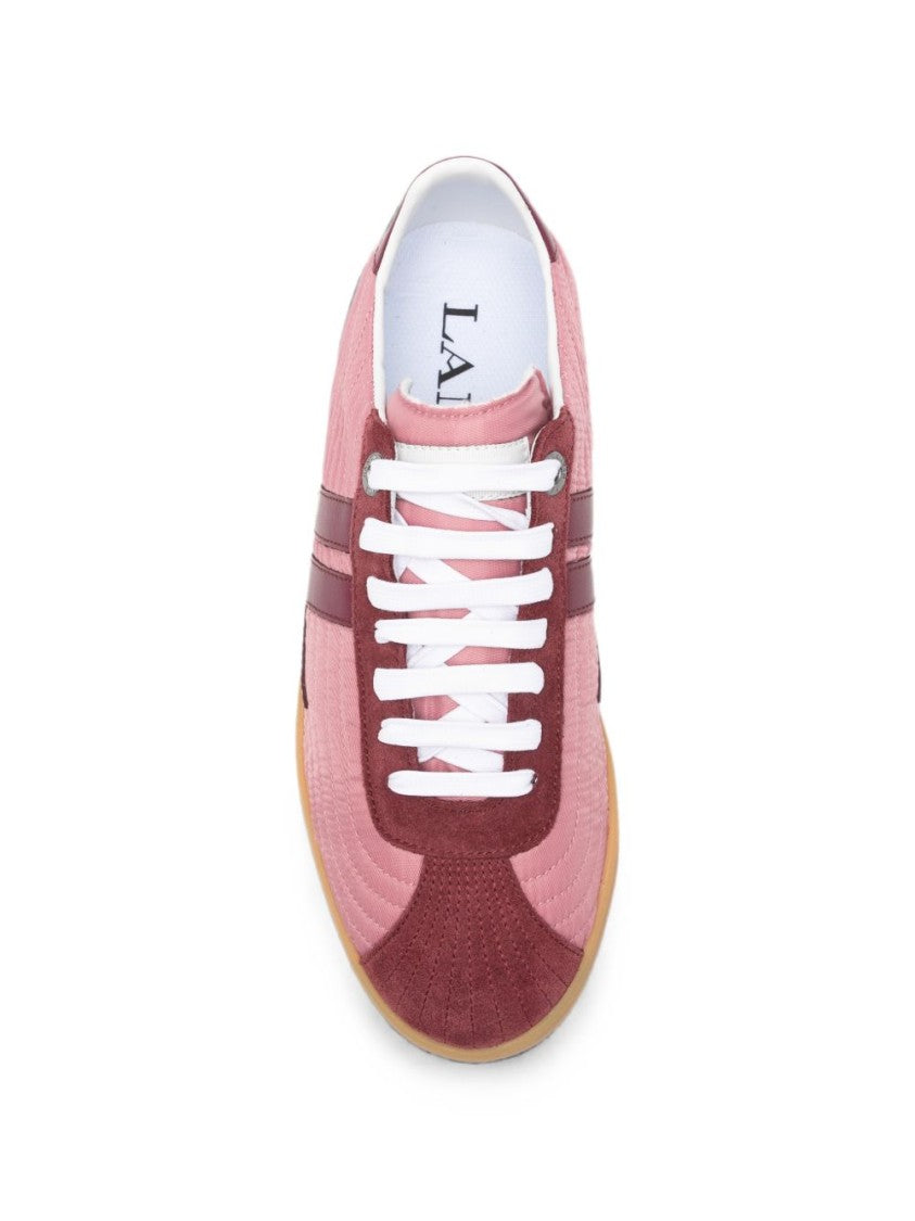 Lanvin Pink Quilted Sneakers With Logo Detail