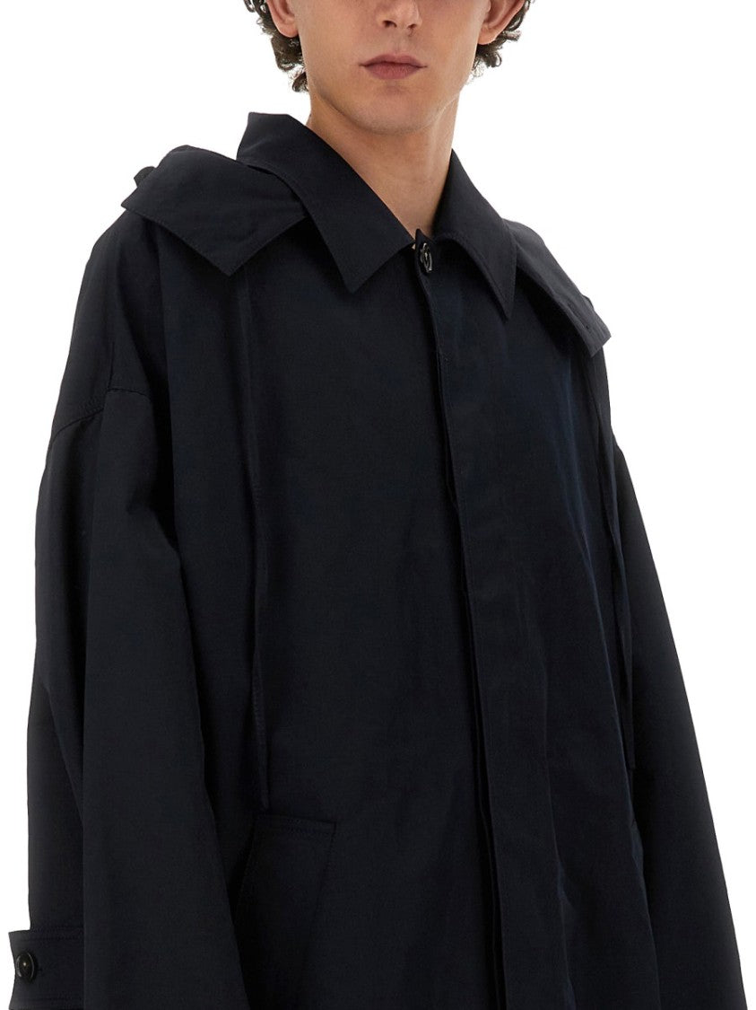 Bottega Veneta Hooded Trench Coat With Streamlined Silhouette