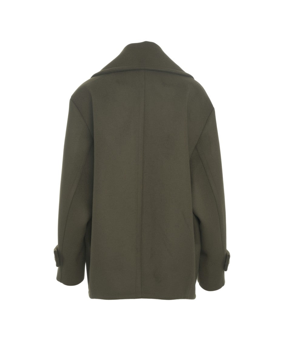 Semi Couture Double-Breasted Caban With Wide Lapel