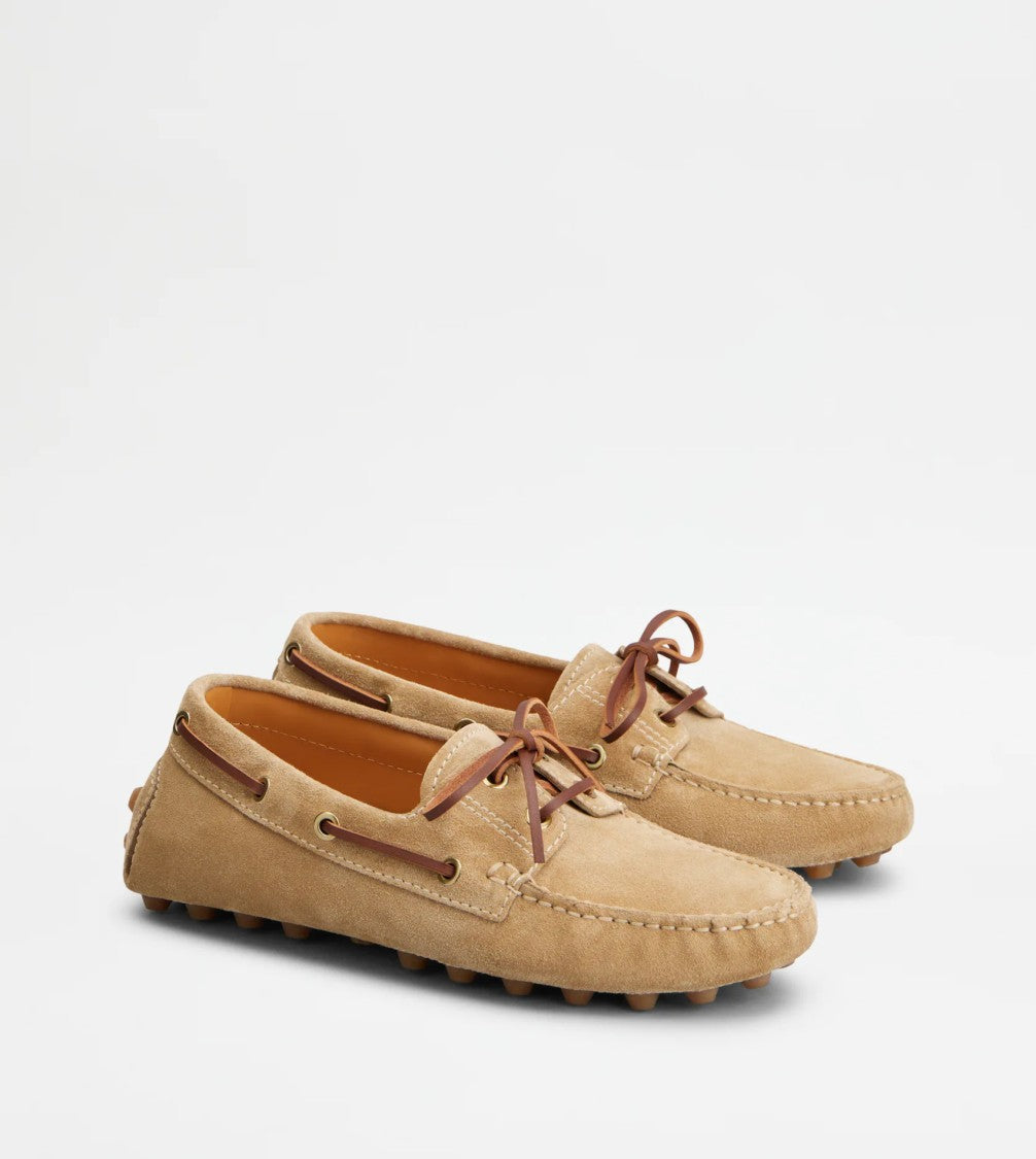 Tod's Beige Suede Driving Moccasins