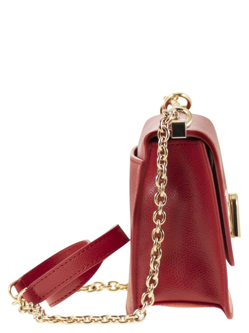 Furla Mini Crossbody In Printed Calfskin With Gold-Chain Detail