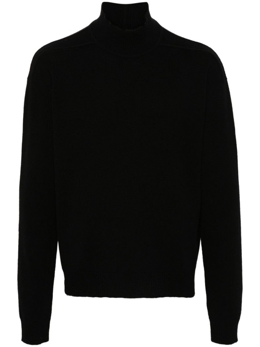 Rick Owens Classic Black Cashmere Turtleneck Sweater