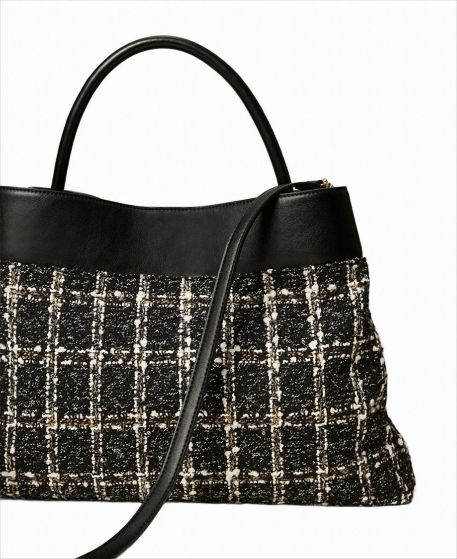 Twin-Set Jacquard Tweed Shoulder Bag