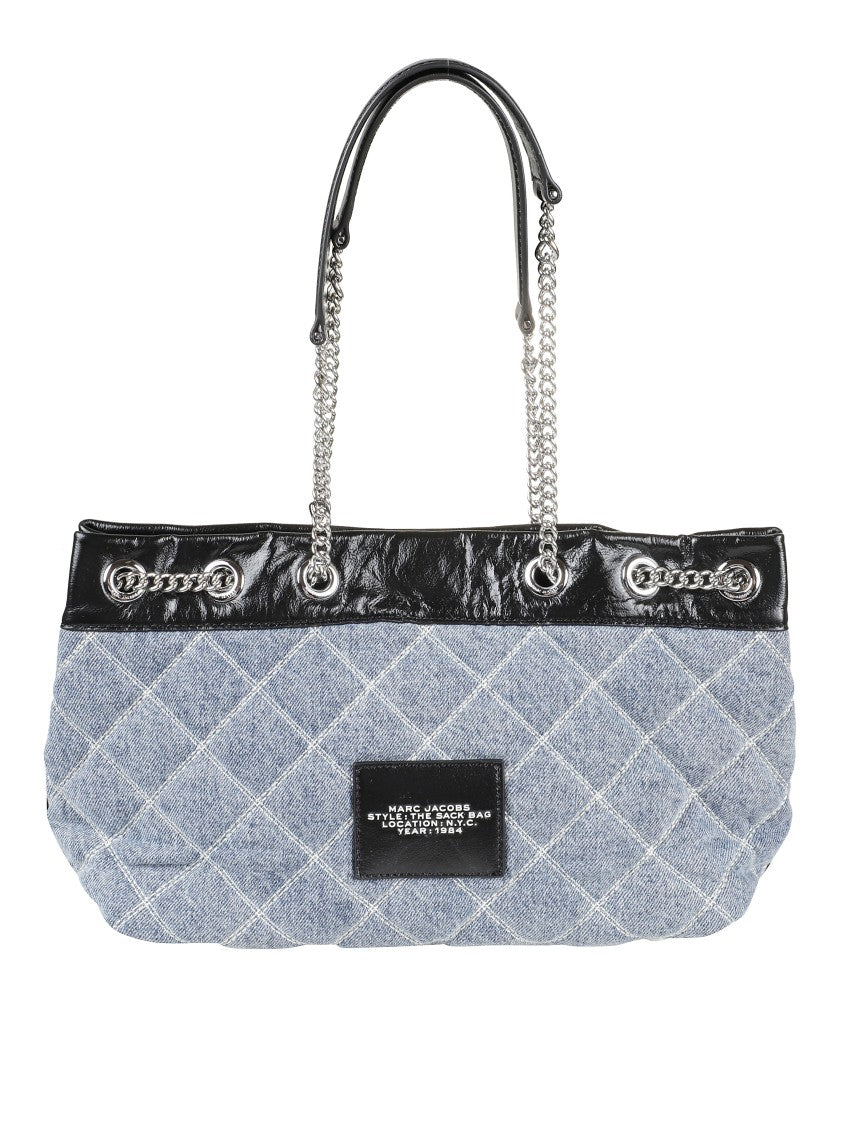 Marc Jacobs Quilted Beige Bag With Denim Texture