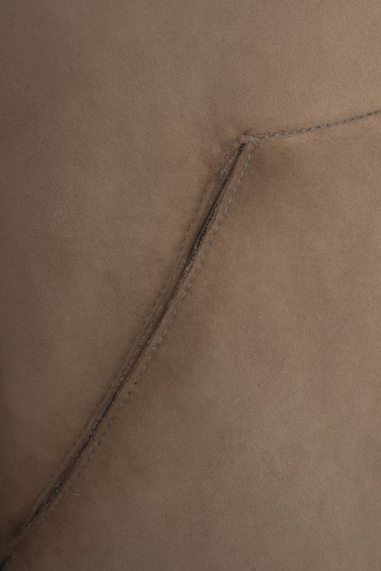 Gimo's Lamb Leather Jacket With Hood And Plush Lining