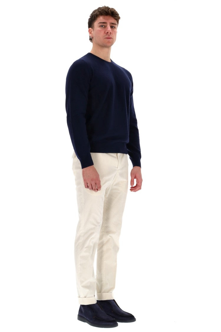 Barba Wool-Cashmere Crewneck Sweater