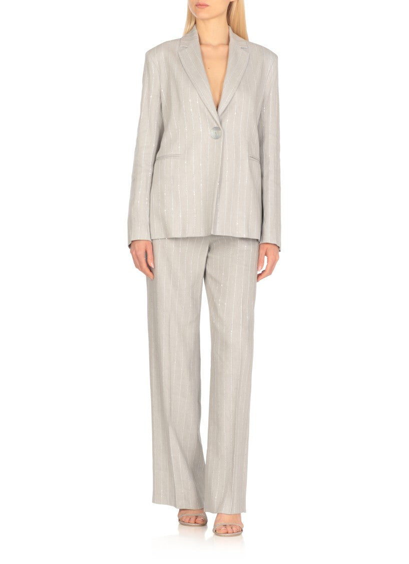 Antonelli Grey Viscose And Linen Gaia Jacket