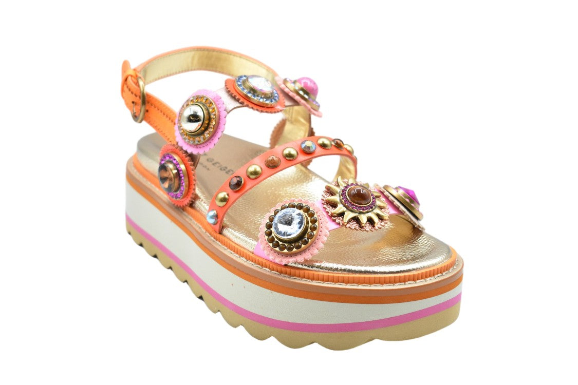 Kurt Geiger Bold Platform Sandals With Colorful Embellishments