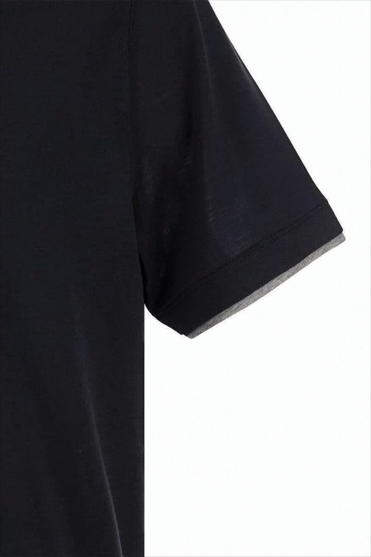 Brunello Cucinelli Black T-Shirt With Silk And Cotton Blend