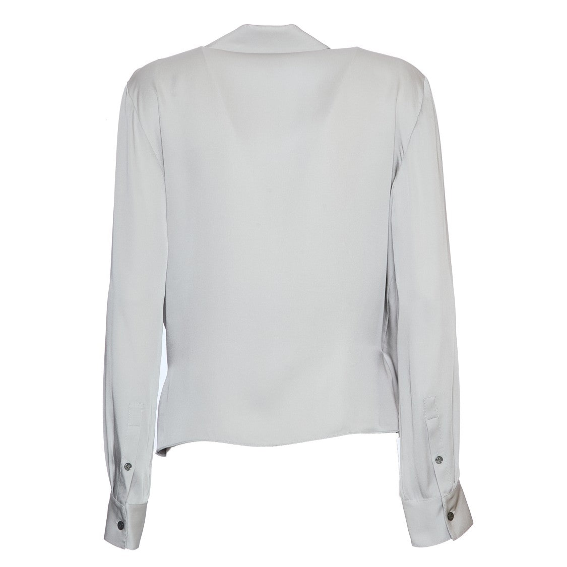 Theory Platinum Blouse With V-Neck And Lapel Wrap
