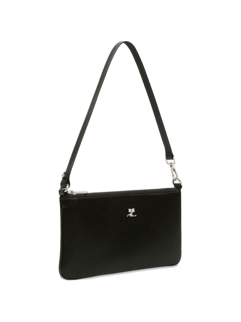 Courrèges Black Rectangular Minimalist Zipper Handbag