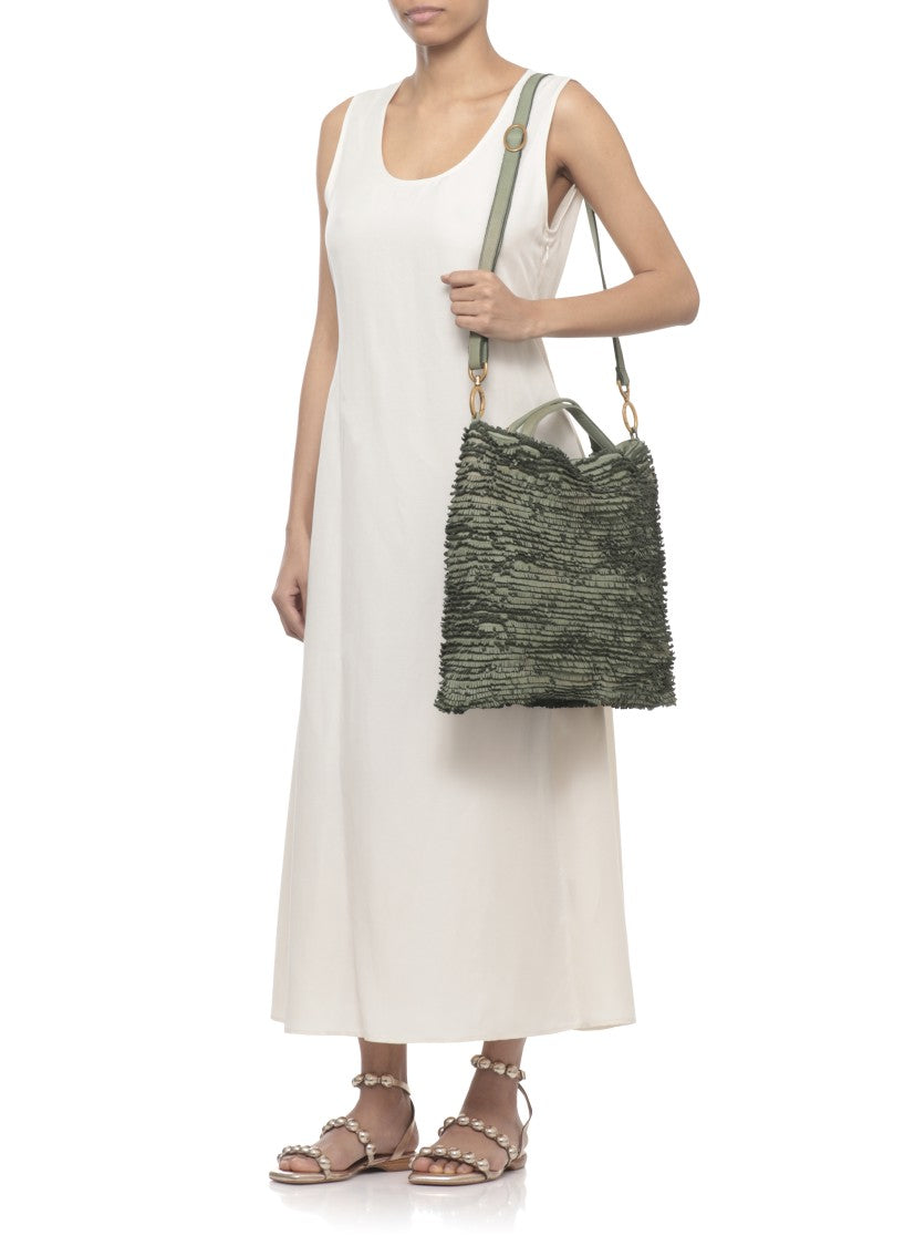 Majo Textured Green Majo Leather Fetovaia Bag