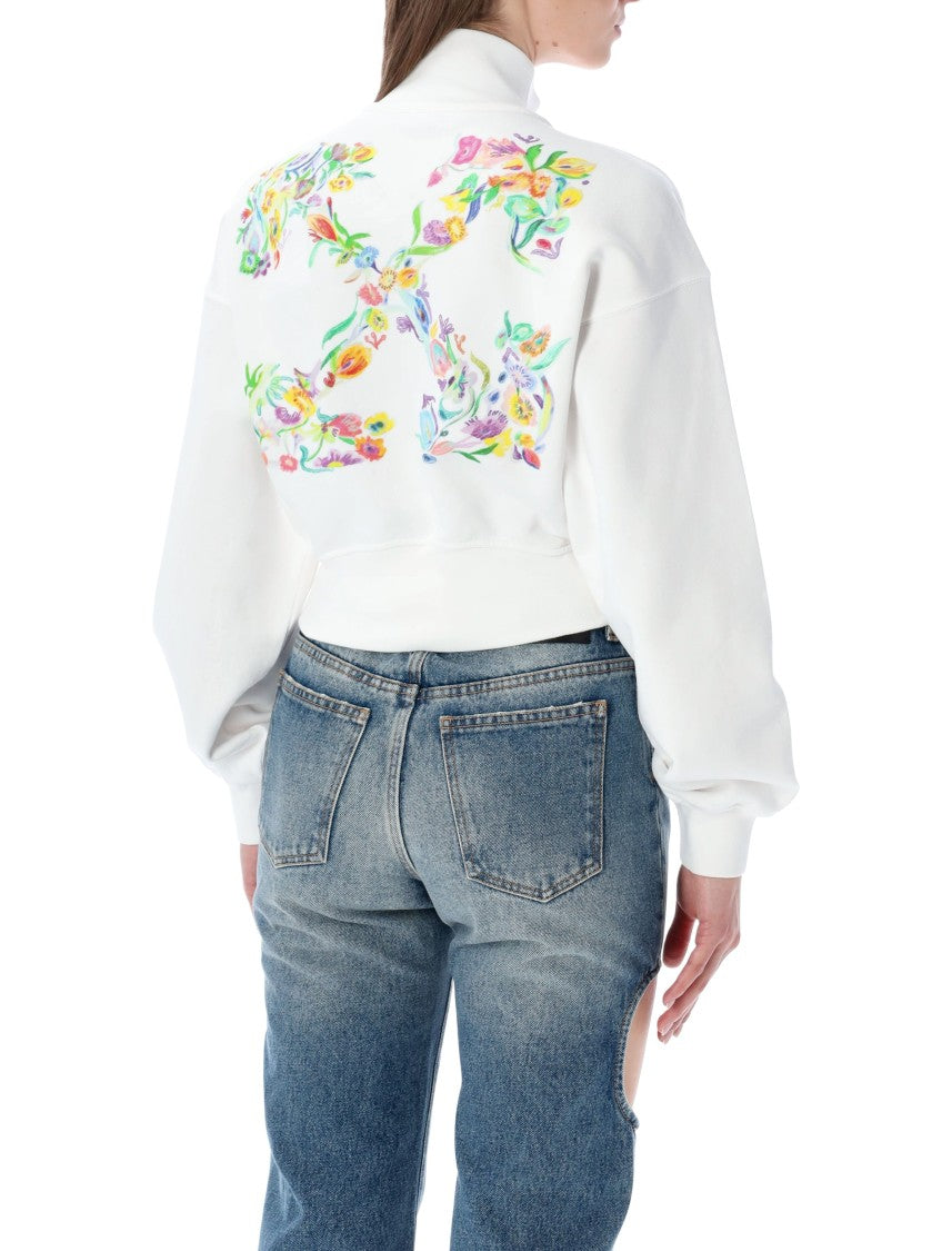 Off-White Flower Crop Floral Arrow Hoodie