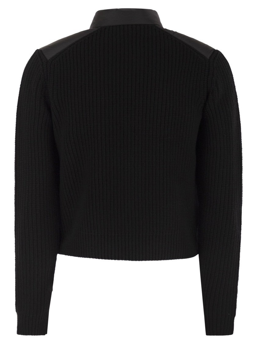 Moncler Padded Wool Cardigan With Zip