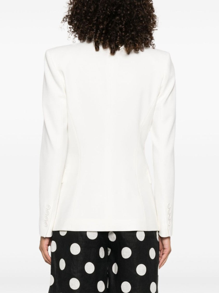 Pinko Tailored White Jacket With Notched Lapel