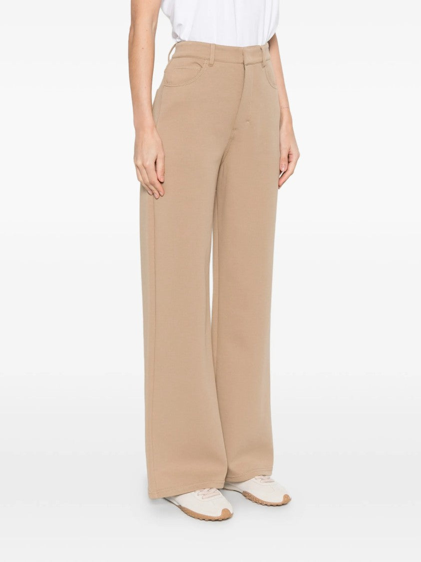 Max Mara Beige Smmbrioso High-Waisted Wide-Leg Trousers