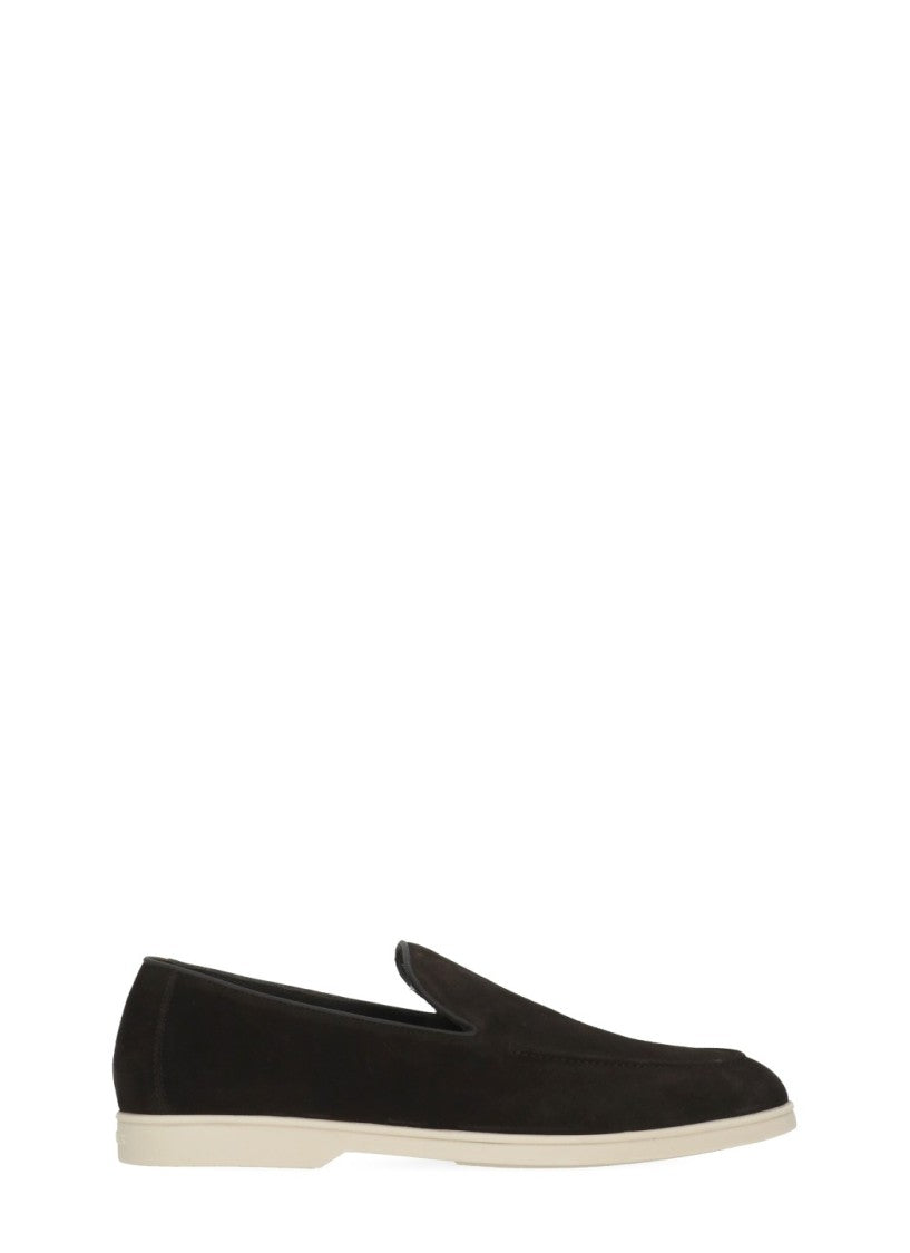 Doucal's Brown Suede Leather Loafers