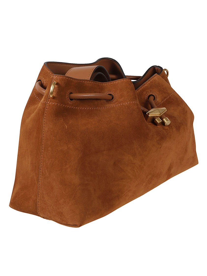Jimmy Choo Structured Rectangular Suede Bag With Brass Hardware