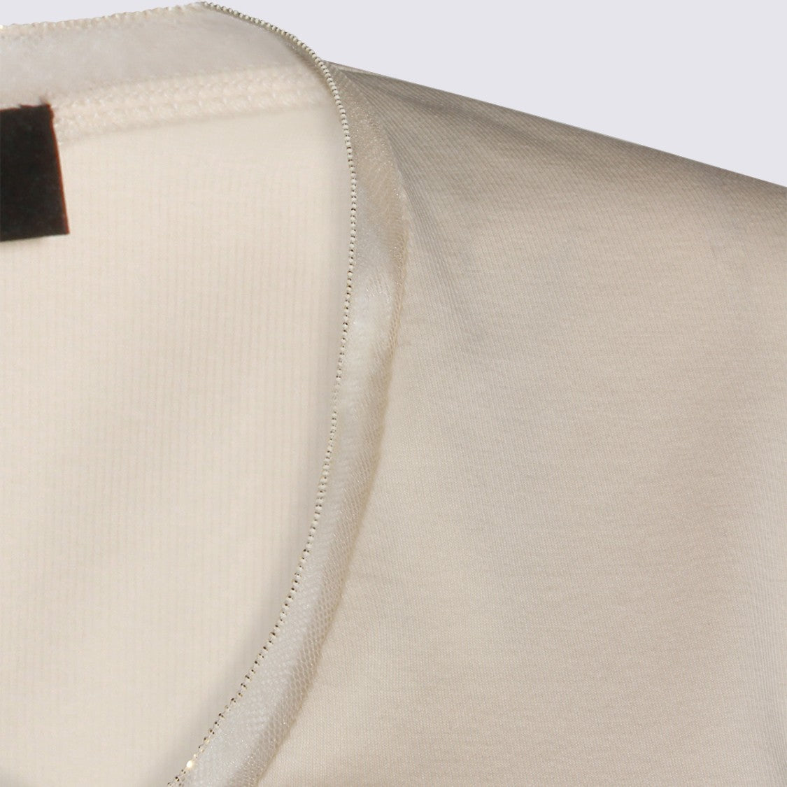 Fabiana Filippi Long-Sleeved Fitted Top With V-Neckline And Trim Detail