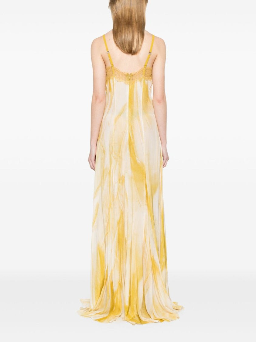 Elisabetta Franchi Citron Pale Yellow Maxi Dress