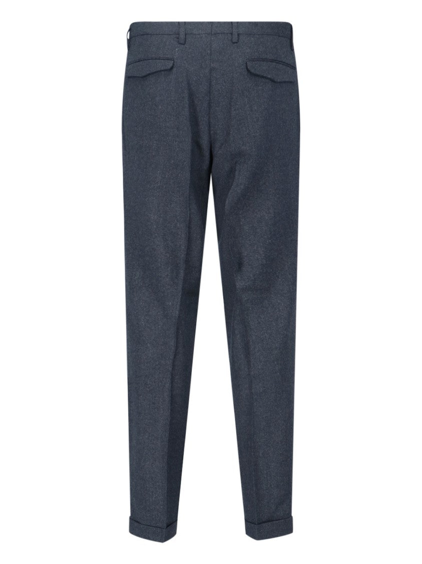 Briglia Medium-Waisted Gray Trousers With Tailored Fit And Pleats