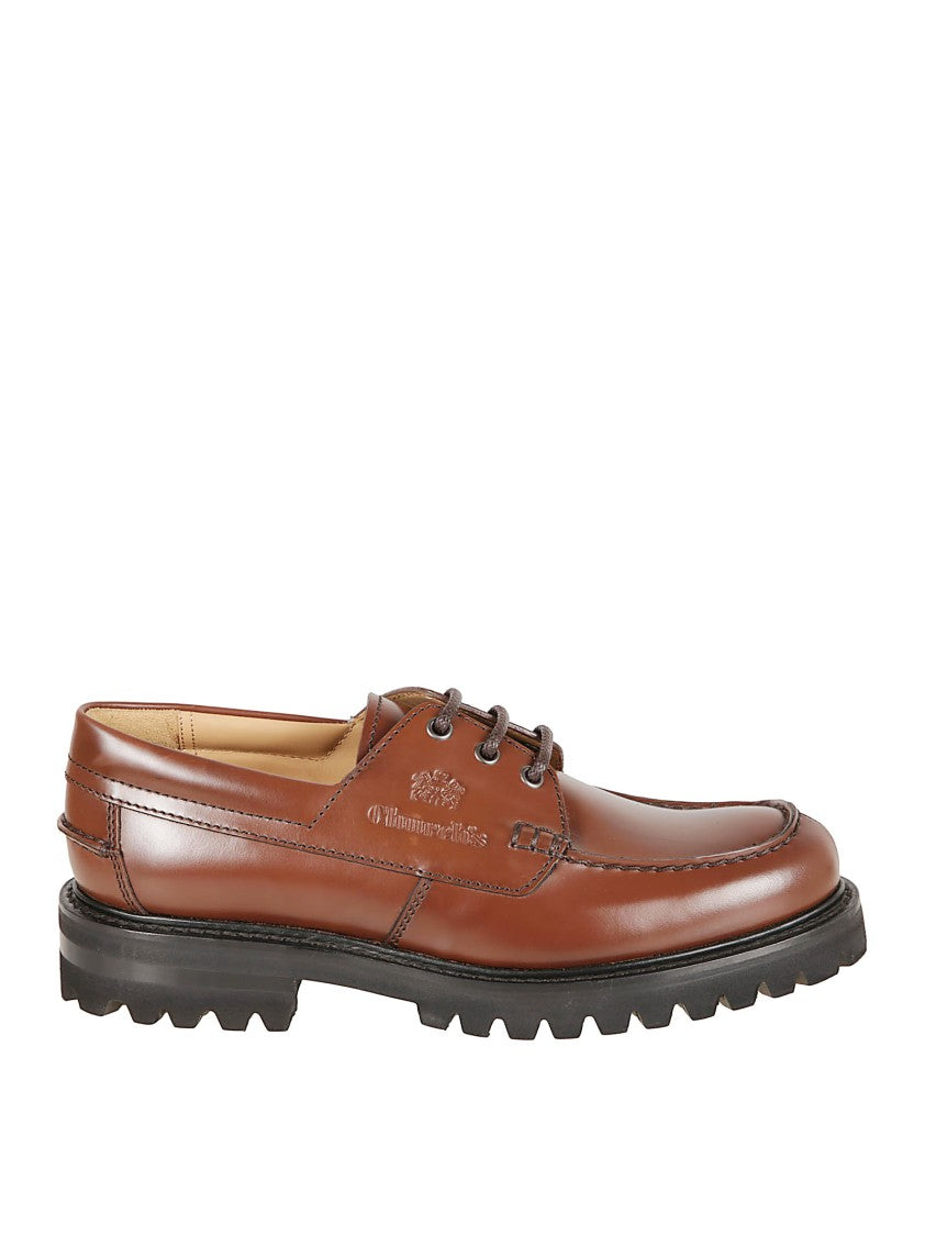 Church's Polished Leather Moc Toe Flat Shoes