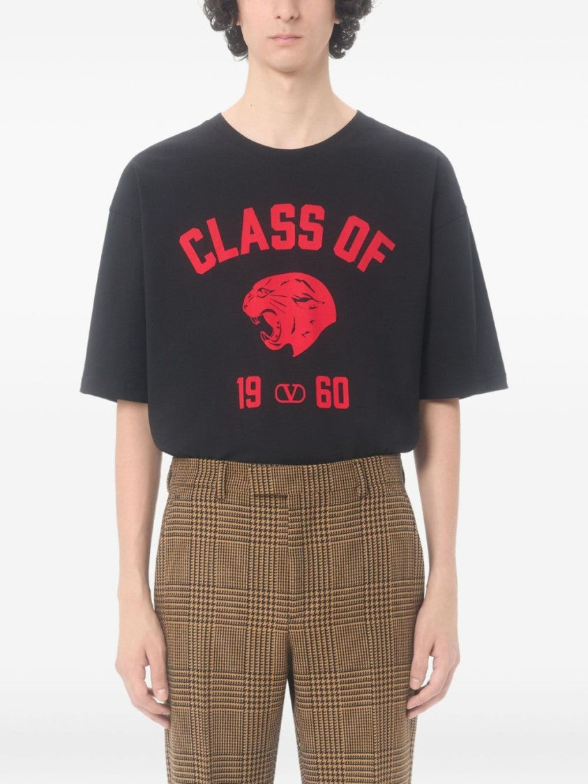 Valentino Garavani Graphic Print T-Shirt With Roaring Panther Design