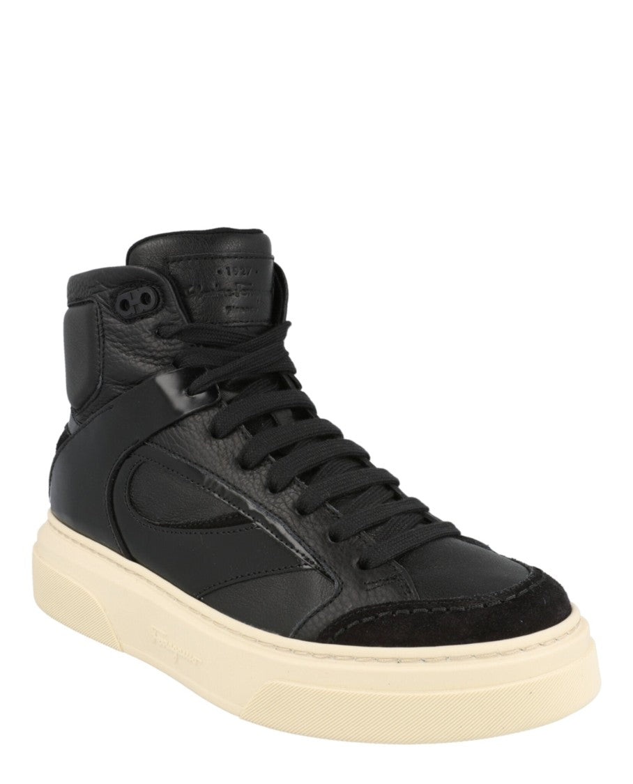 Ferragamo Cassio Leather High-Top Sneakers