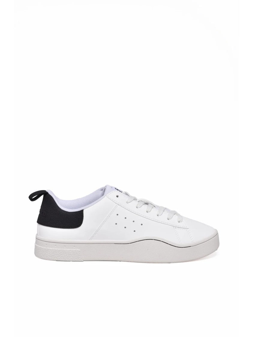 Diesel White Rubber Two-Tone Sneakers