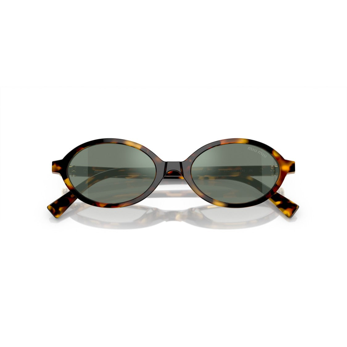 Miu Miu 0Mu 04Zs Tortoiseshell Acetate Oval Sunglasses