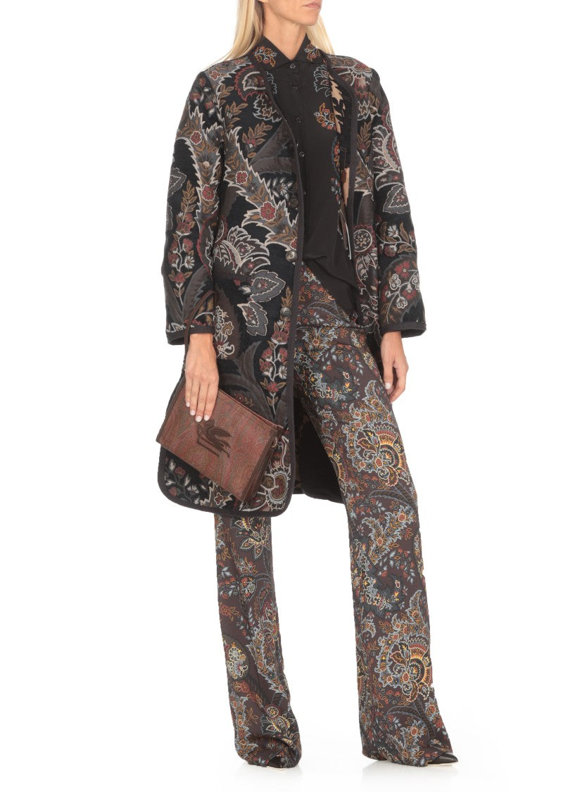 Etro Rectangular Paisley Pattern Pochette With Embroidered Pegaso Logo