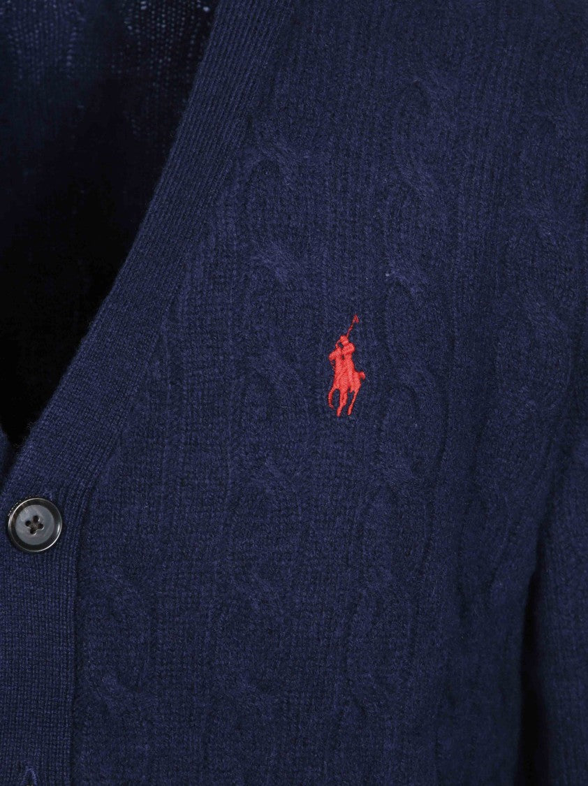 Polo Ralph Lauren Cable-Knit Deep V-Neck Cardigan