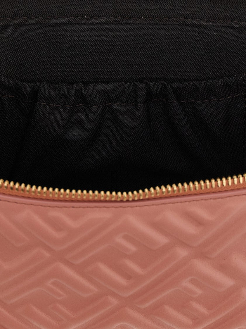 Fendi Structured Nappa Leather Handbag With Iconic Ff Embossing