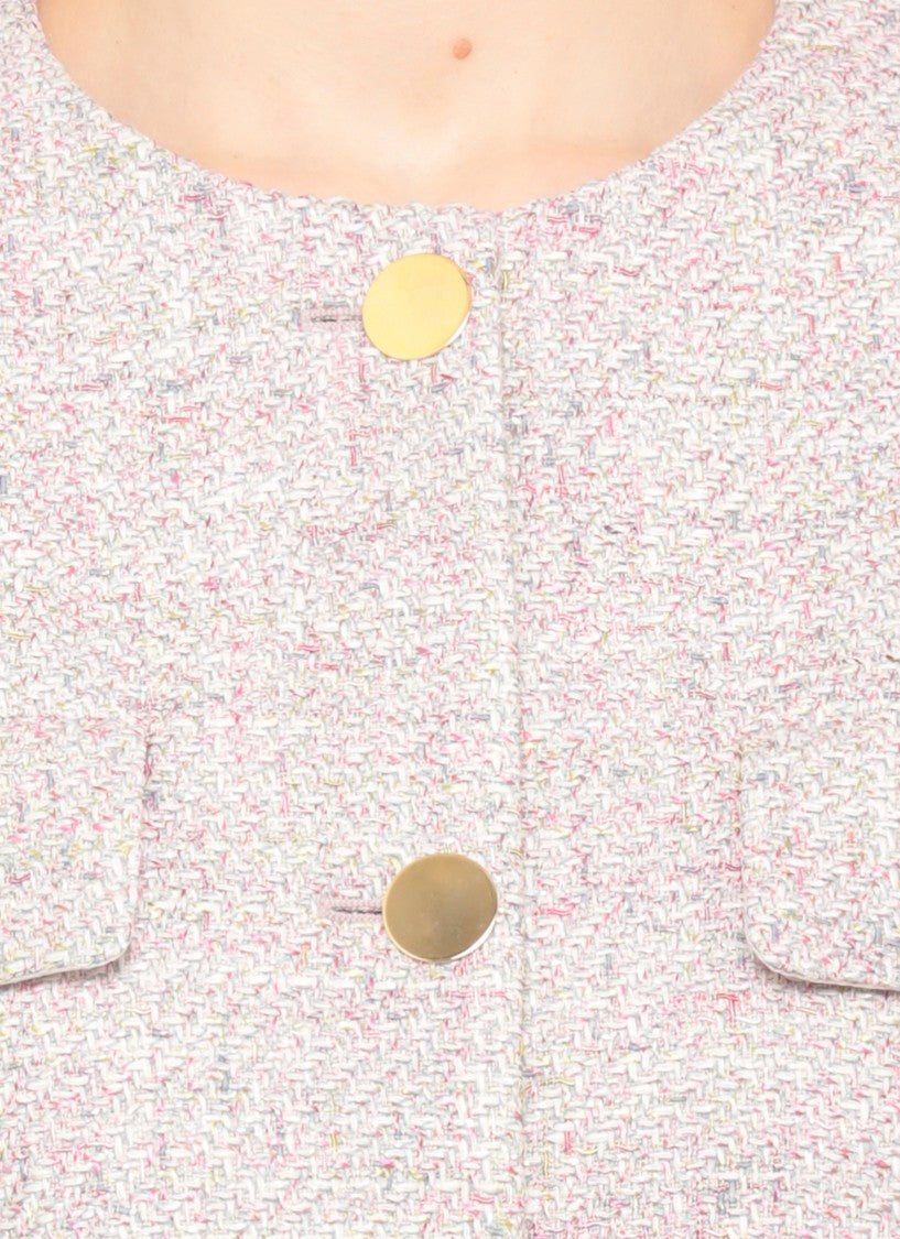 Lardini Multicolor Embroidered Cotton Boucle Blazer
