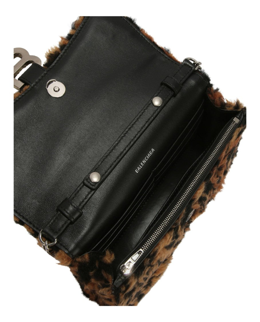 Balenciaga Leopard Print Hourglass Wallet On Chain