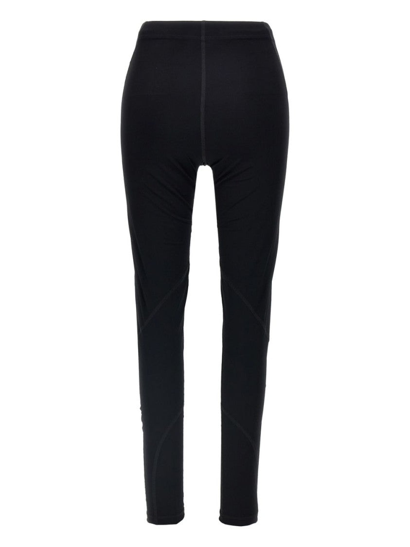 Jil Sander Fitted Black Leggings With Distinctive Waistband Print