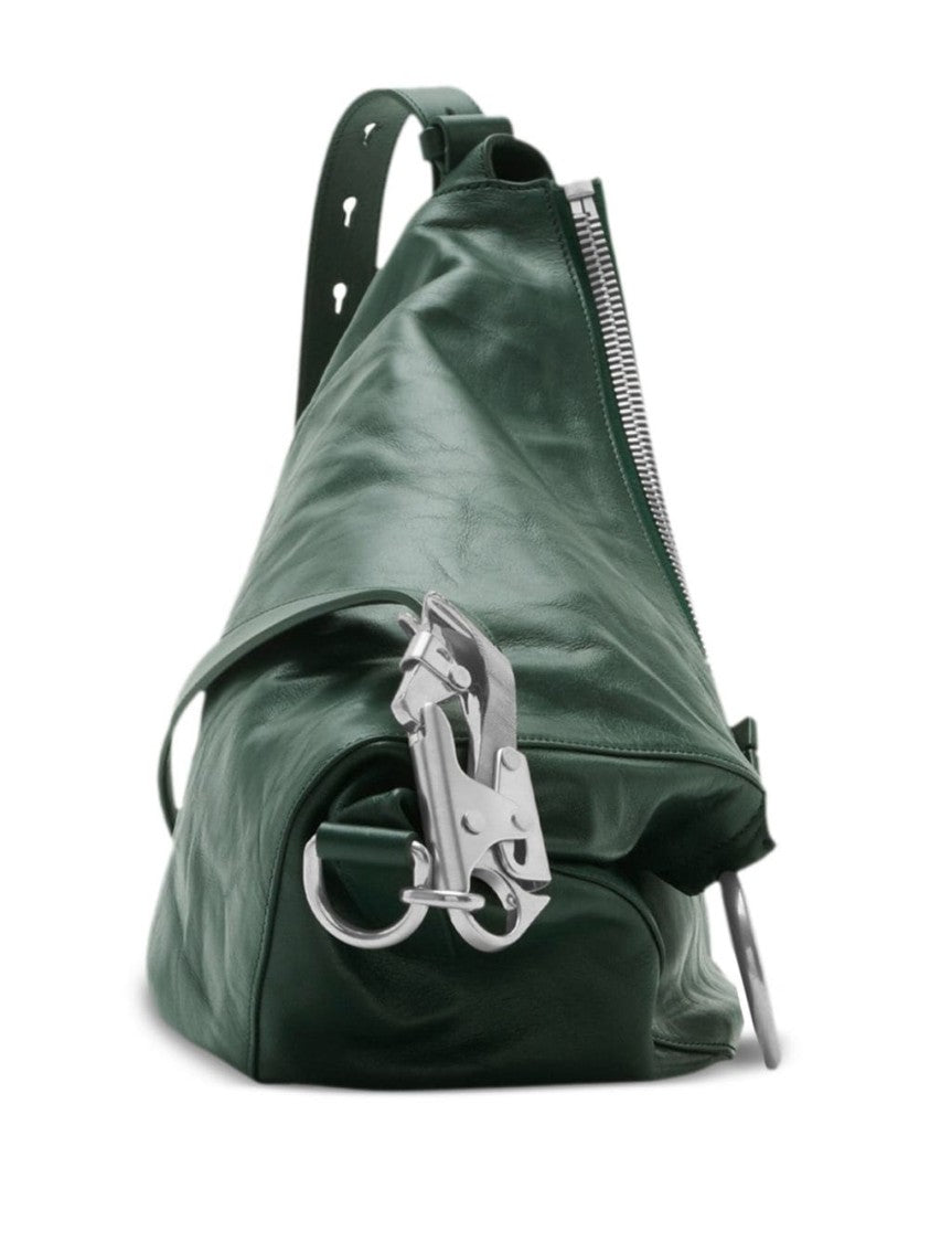 Burberry Black Calf Leather Tote Bag With Folded Design