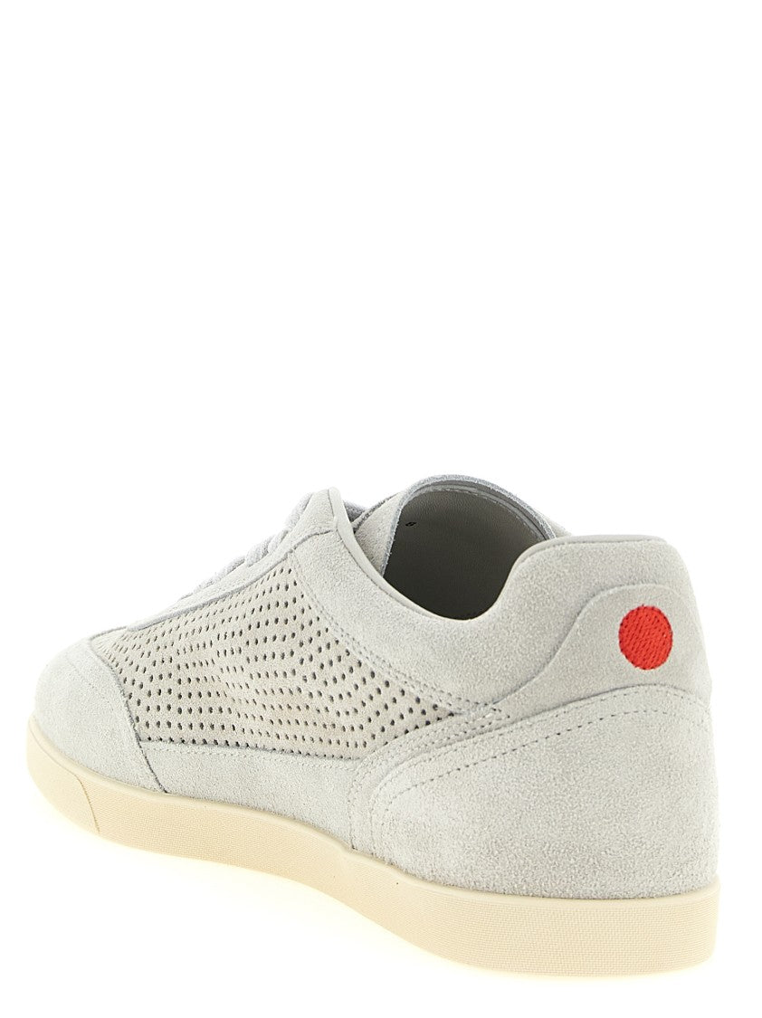 Kiton Perforated Suede Sneakers With Embossed Logo