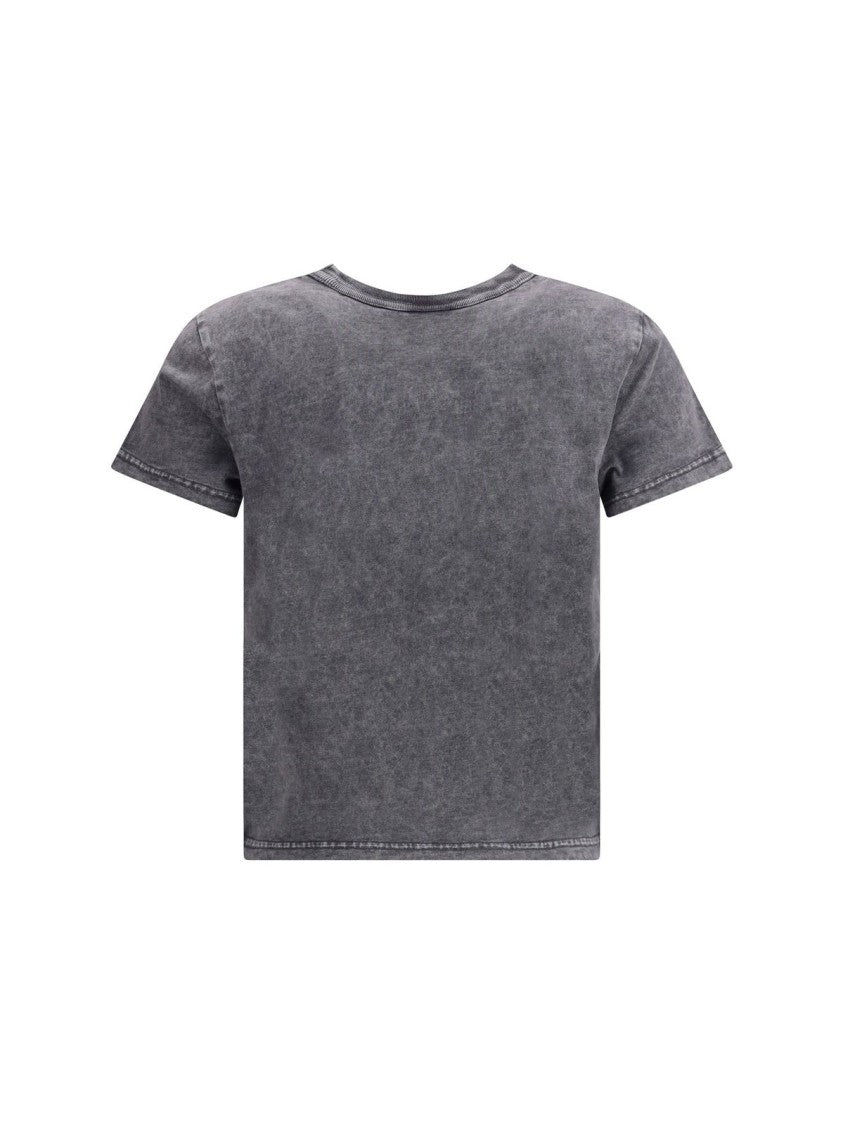Alexander Wang Washed Granite Shrunken Tee With Puff Logo Detail