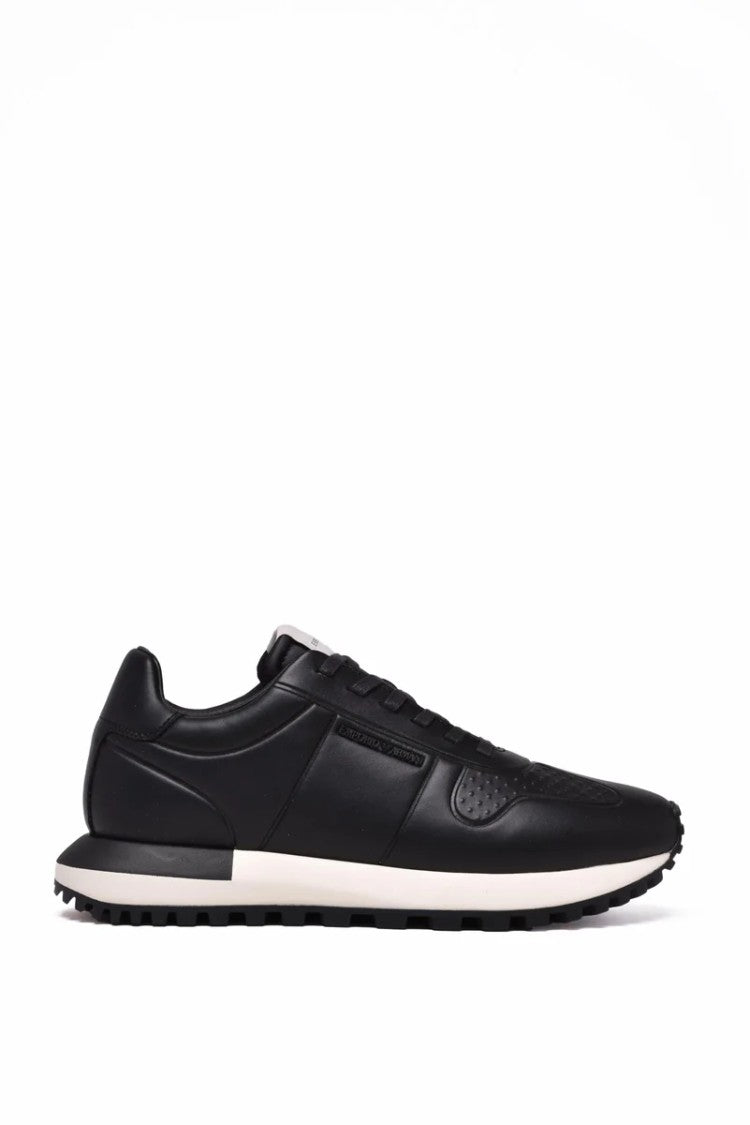 Emporio Armani Leather Sneakers - Black