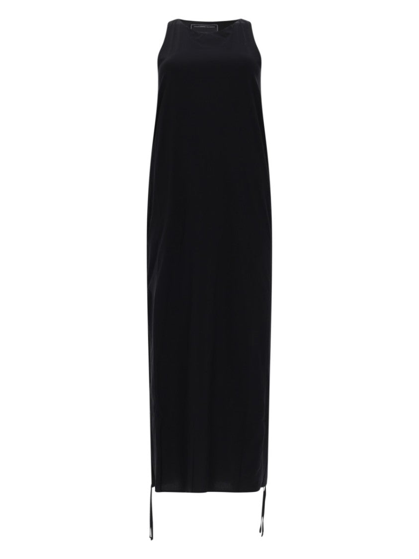 Y-3 Neutrals Racer Cinch Sleeveless Midi Dress