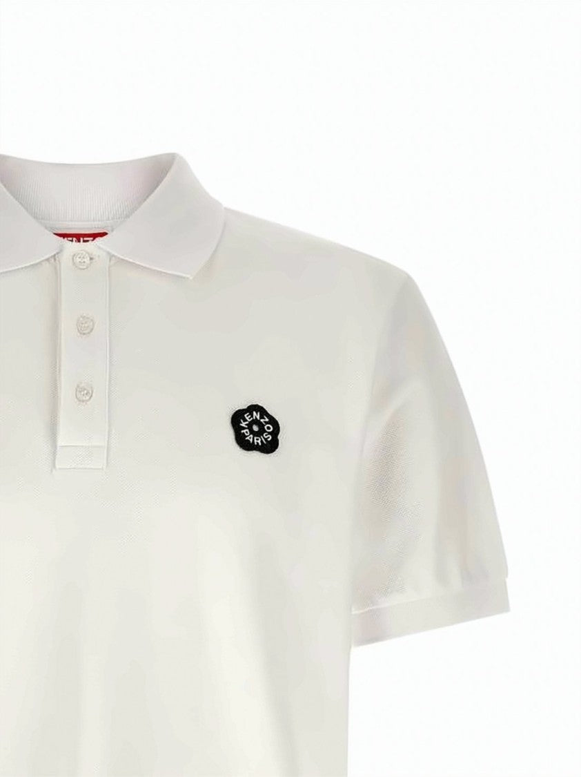 Kenzo Classic White Polo Shirt With Traditional Collar