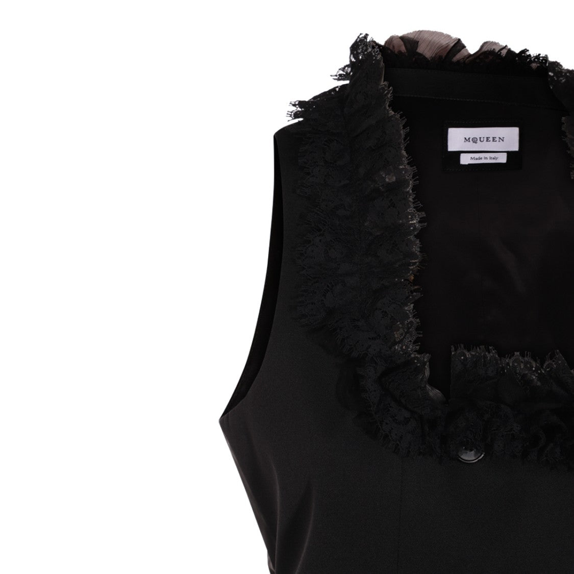 Alexander Mcqueen Black Wool Top