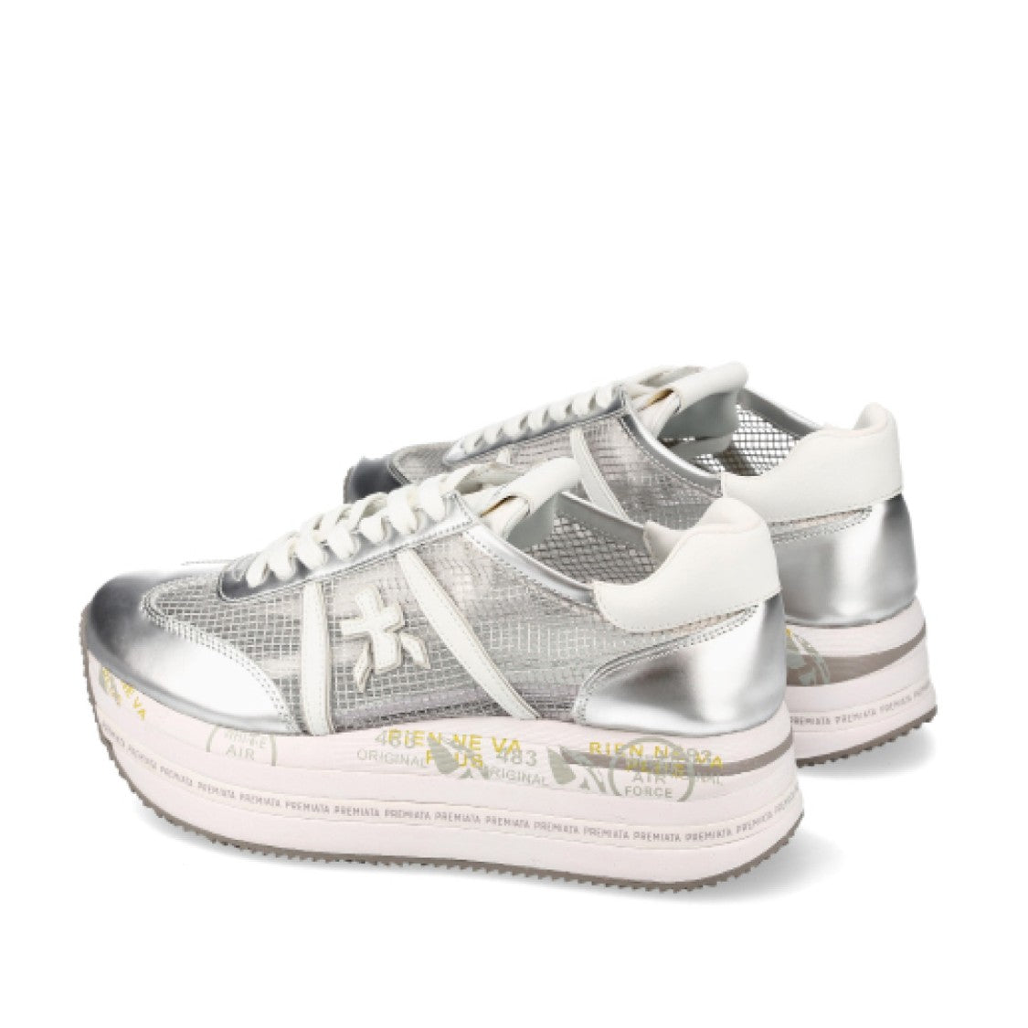Premiata Silver Leather Beth Sneakers